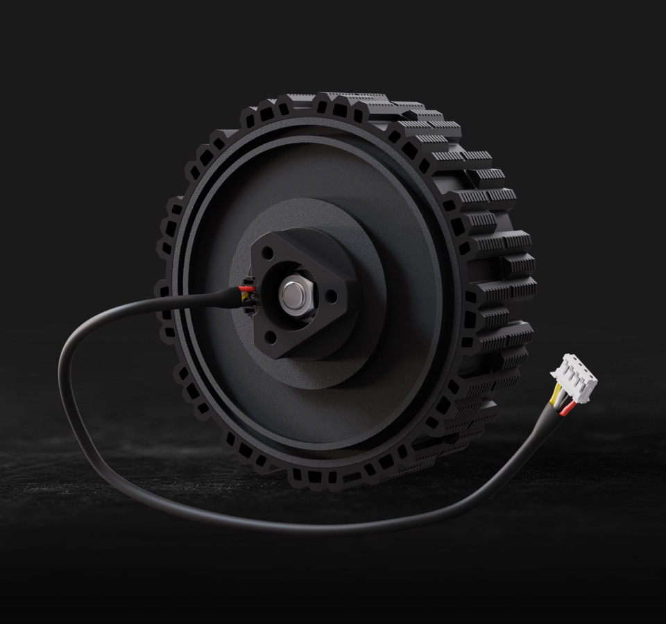 DDSM210 servo motor connecting with cable, overall appearance
